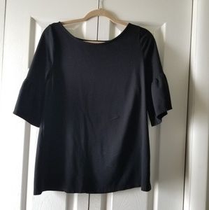 Black bell sleeve top